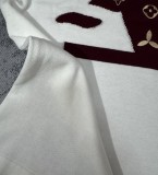 Louis Vuitton New Unisex Front Logo Jacquard Knitted Sweater Round Neck Short Sleeve