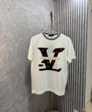 Louis Vuitton New Unisex Front Logo Jacquard Knitted Sweater Round Neck Short Sleeve