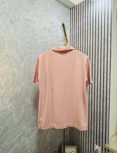 Gucci New Unisex Logo Leader Jacquard Knitted Collar Short Sleeve Sweater