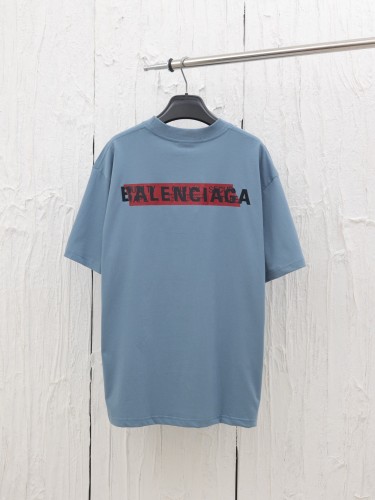 Balenciaga New Embroidered Logo Tape Seal Short Sleeve T-shirt