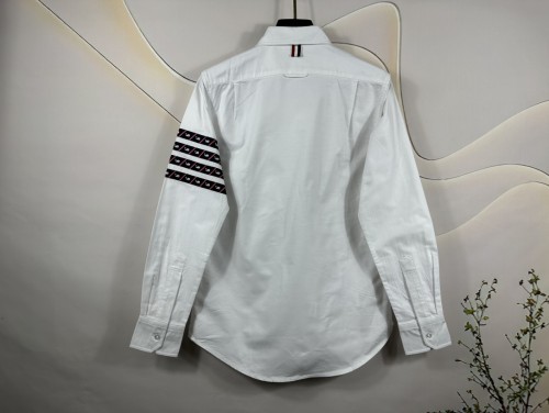 Thom Browne New Classic Sleeve Ribbon Embroidered Whale Pattern Shirt