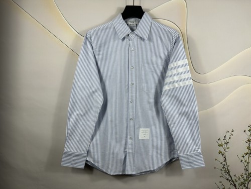 Thom Browne New Classic Striped White Four Bar Long Sleeve Shirt