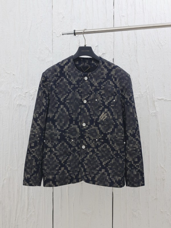 Louis Vuitton New Fashion Python Jacquard Single Breasted Cowboy Coat
