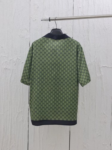 Gucci New Unisex GG Printed Short Sleeve Shirt Set