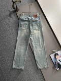 Balenciaga Fashion Graffiti Loose Wide Leg Jeans Unisex Washed Straight Pants
