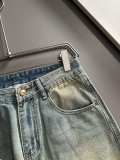 Dior Unisex Washed Distressed Straight Loose Pants Jeans