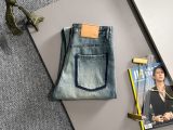 Dior New Fashion Loose Wide Leg Jeans Unisex Washed Straight Pants