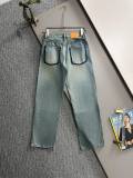 Dior New Fashion Loose Wide Leg Jeans Unisex Washed Straight Pants