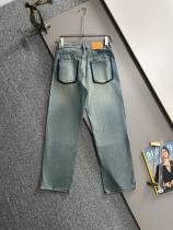 Dior New Fashion Loose Wide Leg Jeans Unisex Washed Straight Pants