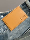 Dior New Fashion Loose Wide Leg Jeans Unisex Washed Straight Pants
