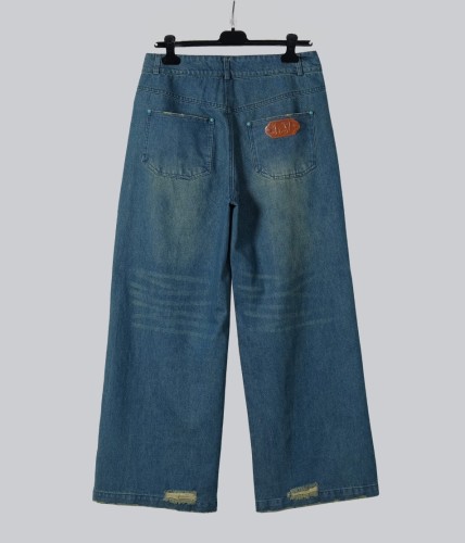Louis Vuitton New Fashionable Washed Distressed Loose Jeans