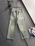 Dior Unisex Washed Distressed Straight Loose Pants Jeans