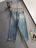 Dior New Fashion Loose Wide Leg Jeans Unisex Washed Straight Pants