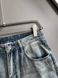 Dior New Fashion Loose Wide Leg Jeans Unisex Washed Straight Pants