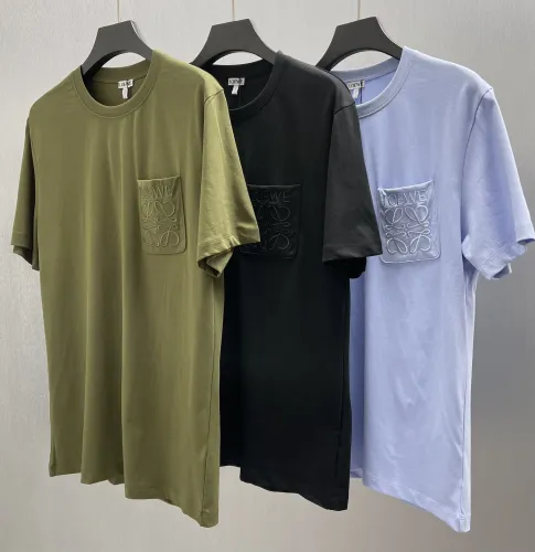 Loewe Classic Embroidered Logo Pocket Short Sleeve Unisex Loose Casual T-shirt