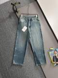 Dior New Fashion Loose Wide Leg Jeans Unisex Washed Straight Pants