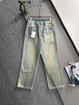 Dior Unisex Washed Distressed Straight Loose Pants Jeans