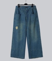 Louis Vuitton New Fashionable Washed Distressed Loose Jeans