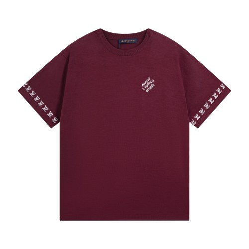 Louis Vuitton New Couple Letter Jacquard Knitted Short Sleeve