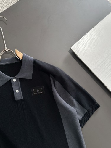 Dior Spring/Summer New Fashion Contrast Knitted Collar Short Sleeve