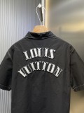 Louis Vuitton New Letter Embroidered Open Collar Single Row Shirt