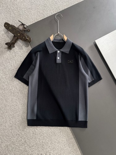 Dior Spring/Summer New Fashion Contrast Knitted Collar Short Sleeve