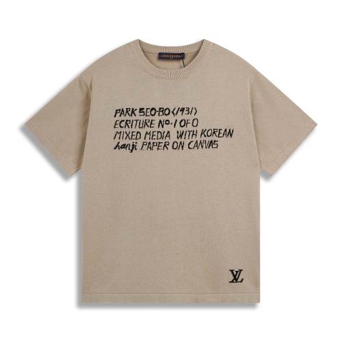 Louis Vuitton New Couple Letter Jacquard Knitted Short Sleeve