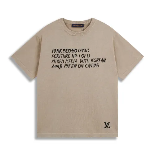 Louis Vuitton New Couple Letter Jacquard Knitted Short Sleeve