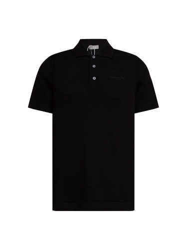 Dior New Couple Classic Embroidered Logo Collar Knitted Short Sleeve