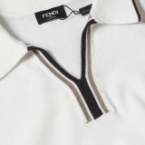 Fendi Spring/Summer Fashion Embroidered Knitted Polo Short Sleeves