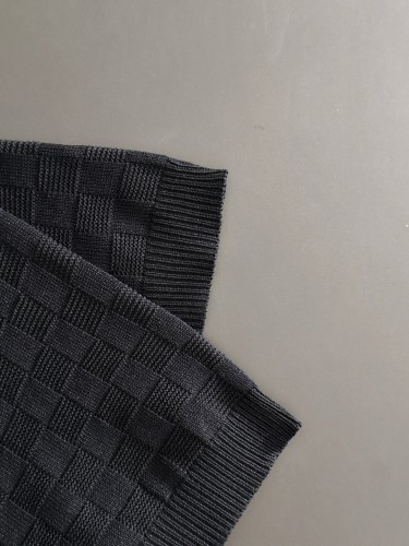 Louis Vuitton Fashion Chessboard Round Neck Knitted Short Sleeve