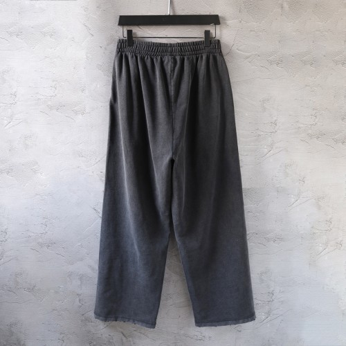 Balenciaga New BB Embroidered Washed Distressed Pants Couple Casual Sports Pants
