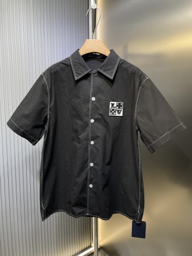 Louis Vuitton New Letter Embroidered Open Collar Single Row Shirt