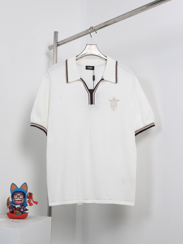 Fendi Spring/Summer Fashion Embroidered Knitted Polo Short Sleeves