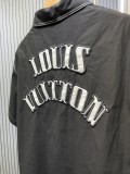 Louis Vuitton New Letter Embroidered Open Collar Single Row Shirt