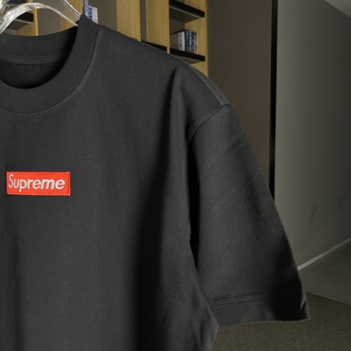 Supreme Classic Embroidered Logo T-shirt Unisex Casual Versatile Short Sleeve