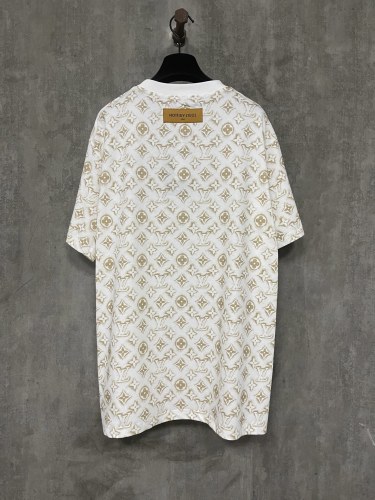 Louis Vuitton New Full Logo Round Neck T-shirt Couple Casual Loose Short Sleeve