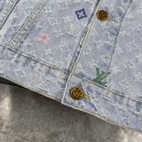 Louis Vuitton New Classic Embroidered Logo Washed Denim Coat