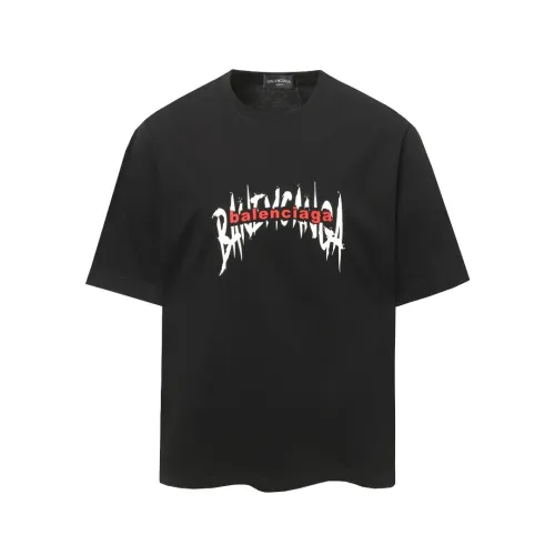 Balenciaga Personalized Color Contrast Logo Printed T-shirt Couple Casual Short Sleeve