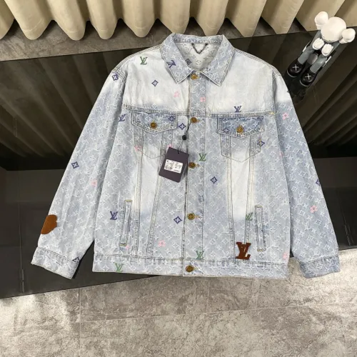 Louis Vuitton New Classic Embroidered Logo Washed Denim Coat