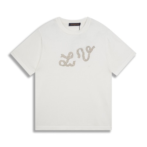 Louis Vuitton New Fashion Embroidered Logo Knitted Short Sleeve