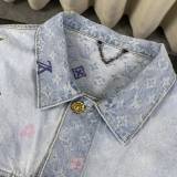 Louis Vuitton New Classic Embroidered Logo Washed Denim Coat