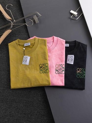 Loewe Classic Contrast Embroidered Logo Short Sleeve Unisex Casual Versatile T-shirt