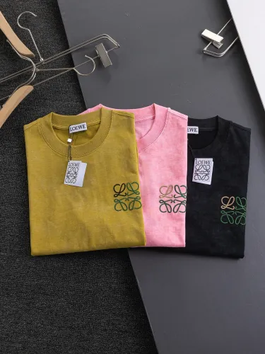 Loewe Classic Contrast Embroidered Logo Short Sleeve Unisex Casual Versatile T-shirt