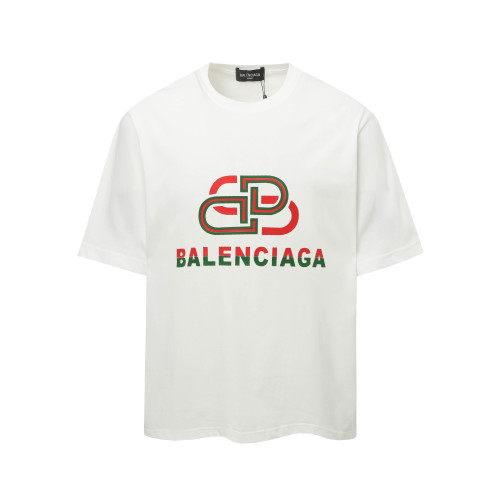Balenciaga Retro Camo Large Lock Printed T-shirt Unisex Casual Loose Short Sleeve