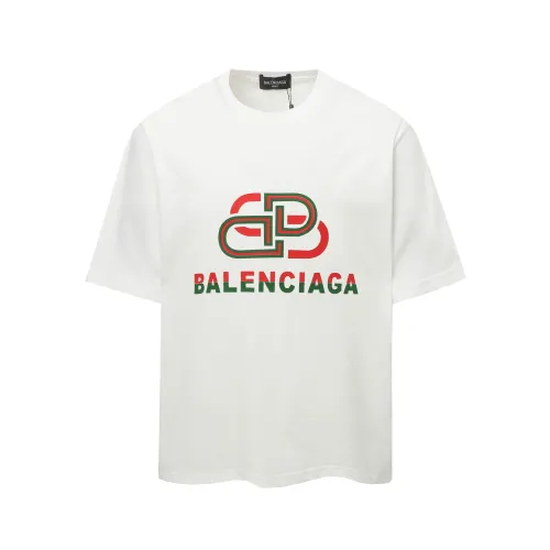 Balenciaga Retro Camo Large Lock Printed T-shirt Unisex Casual Loose Short Sleeve