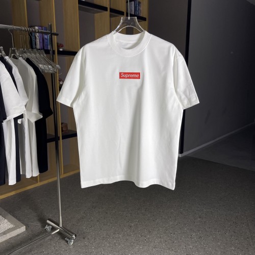 Supreme Classic Embroidered Logo T-shirt Unisex Casual Versatile Short Sleeve