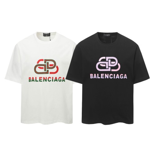 Balenciaga Retro Camo Large Lock Printed T-shirt Unisex Casual Loose Short Sleeve