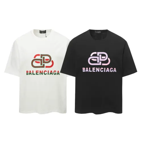 Balenciaga Retro Camo Large Lock Printed T-shirt Unisex Casual Loose Short Sleeve