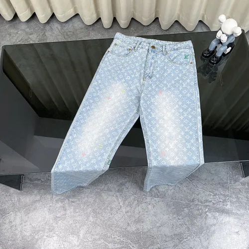 Louis Vuitton New Classic Embroidered Logo Washed Jeans